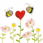 Podložka Bees and Heart, 10*10 cm